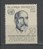 Iugoslavia.1963 Ziua Organizatiei Mondiale de Meteorologie SI.199, Nestampilat