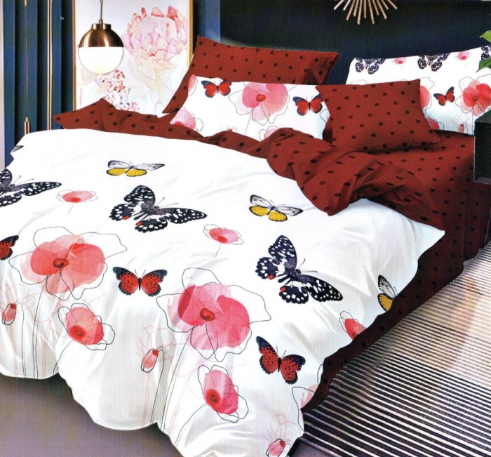 Lenjerie de pat 2PXXL bumbac finet 4 piese, cearceaf pat clasic 220x230, cearceaf pilota 200x220, 2 fete perna 50x70, ELV4 Relax KipRoom