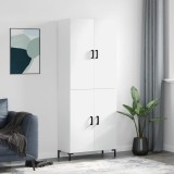 vidaXL Dulap &icirc;nalt, alb, 69,5x34x180 cm, lemn compozit
