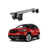 Bare transversale portbagaj auto aluminiu compatibile plafon neted Opel Crossland X 2017-2020 argintii sau negre Cod: CB200101 Kit-104
