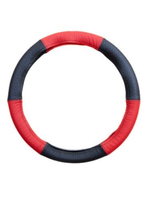 Husa Volan Din Piele Naturala Perforata Rosu 37-39 cm foto