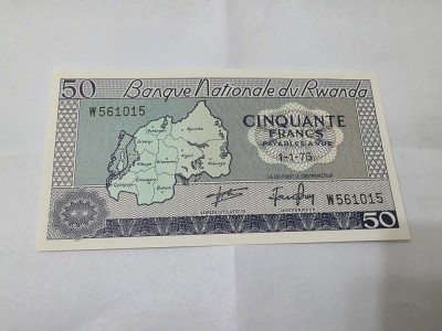 BANCNOTA RWANDA 50 FR 1976 foto