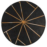 Cumpara ieftin Covor lavabil, negru si auriu, &Oslash; 120 cm