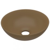 Cumpara ieftin Chiuveta de baie, crem mat, ceramica, rotund