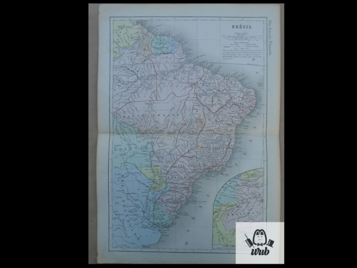 Harta color Brazilia 1900