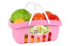 Set de fructe in cos de picnic roz, Technok, (5354), 17 piese
