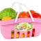 Set de fructe in cos de picnic roz, Technok, (5354), 17 piese