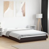 VidaXL Cadru de pat, negru, 140x200 cm, lemn prelucrat