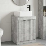 Cumpara ieftin Dulap pentru Chiuveta de Baie Gri Beton 54 x 41 x 100 cm
