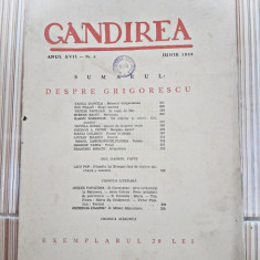 Revista Gandirea, anul XVII, nr.6/1938
