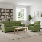 Cumpara ieftin Set de canapea 2 pcs Verde deschis Catifea