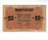 Bancnota 20 Lei 1917, Romania, Ocupatia Germana, Banca Generala Romana (BGR), Uzata (VG)