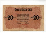 Romania 1917 - 20 lei, ocupatia germana, uzata