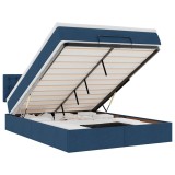Cumpara ieftin Cadru de pat otoman cu saltea tesatura albastra 140x200cm