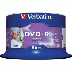 DVD+R VERBATIM 4.7GB 120min viteza 16x 50 buc Single Layer spindle printabil &amp;amp;quot;Wide Inkjet Printable&amp;amp;quot; &amp;amp;quot;43512&amp;amp;quot; foto