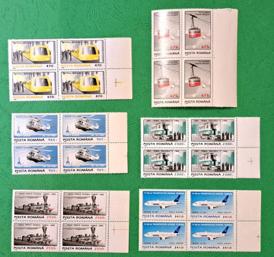 TIMBRE ROMANIA MNH LP1379/1995 -Mijloace de transport I (uzuale) -Bloc de 4- foto