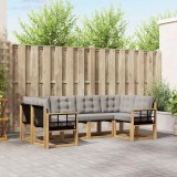 vidaXL Set de canapele de exterior cu pernă 6 pcs Alb și gri deschis 3389817