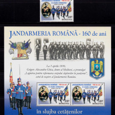 RO 2010, LP 1860+a ,"Jandarmeria Romana - 160 ani", serie+colita 465 ,MNH