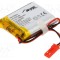 Acumul: Li-Po 3,7V 1580mAh cabluri,contector JST SYP-02T-1