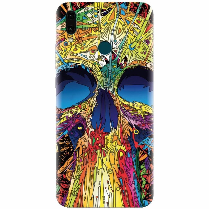 Husa silicon pentru Huawei Y9 2019, Abstract Multicolored Skull