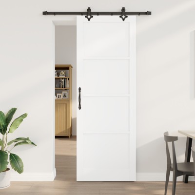 Ușă glisantă vidaXL cu set hardware &amp;#039;ORKDAL&amp;#039;Alb Lemn Masiv Pin foto