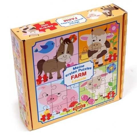 Primul meu puzzle : animale de la ferma 4 in 1 baby puzzle