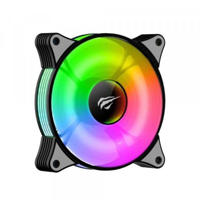 Ventilator HAVIT F2095, RGB, 600RPM - 1800RPM, 38dB, 1.44W, Negru foto