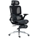 HOMCOM Scaun birou ergonomic cu accotoare 4D, tetieră și ad&acirc;ncime a șezutului reglabile, plasă, negru | Aosom Romania