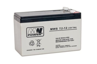 Acumulator MW Power MWS7.2-12, baterie AGM 12V 7.2Ah, terminal F1, utilizare UPS alarma foto