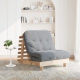 Cumpara ieftin Canapea futon cu saltea, 90x206x11 cm, lemn masiv de pin