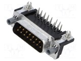 Conector D-Sub 15 pini soclu tată 90&deg; THT UNC 4-40 TE Connectivity Amplimite