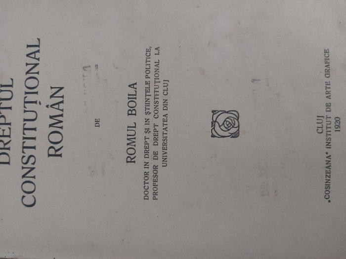 Dreptul constitutional roman/ 1920