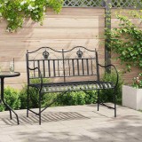 Cumpara ieftin Bancă de grădină Negru 104 x 54 x 93cm Oțel