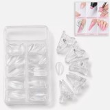 Forme reutilizabile pentru unghii, tip Almond, 100 buc, 5 marimi, cu 5 clipsuri, CMCLASS