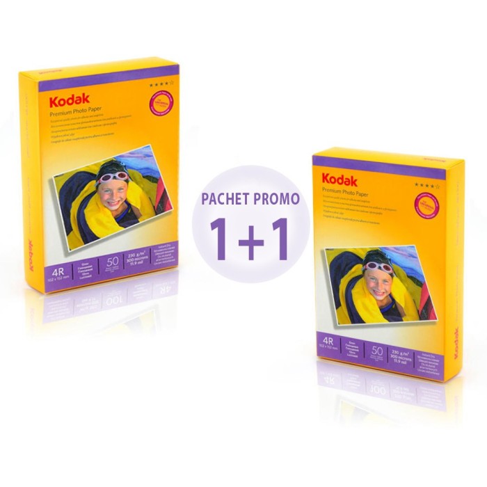 Pachet promotional 2 x 50 coli hartie Kodak 230g 10x15 cm