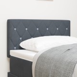 VidaXL Cap de pat LED cu buton cristale, tapițat, gri &icirc;nchis, 80 cm, din velur