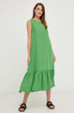 Cumpara ieftin Answear Lab rochie culoarea verde, midi, drept