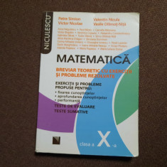 MATEMATICA BREVIAR TEORETIC CU EXERCITII SI PROBLEME REZOLVATE CLASA A X A