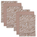 Set museline din bumbac Blush &amp; Blossom, 70 x 70 cm, Zebra, 6 bucati, Tryco