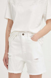 Cumpara ieftin Answear Lab pantaloni scurti din bumbac culoarea alb, neted, high waist