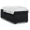 Gossi pat box spring cu saltea, negru, 80x200 cm, catifea