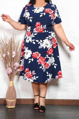 Rochie in clos cu imprimeu Gloris Floral - 60Marimea foto