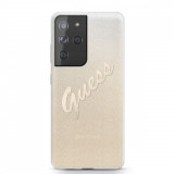 Husa de protectie telefon Guess pentru Samsung Galaxy S21 Ultra, Glitter Gradient Vintage, GUHCS21LPCUGLSGO, Auriu