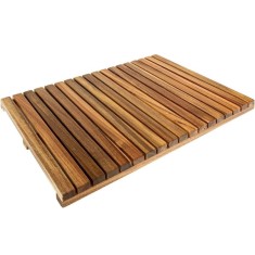 Gratar dus 5Five Acacia din lemn de salcam, antiderapant, 53x36x3 cm, natur Household NewTrend