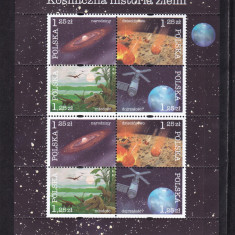 POLONIA 2004 COSMOS ISTORIA COSMOSULUI BLOC 8 TIMBRE MNH