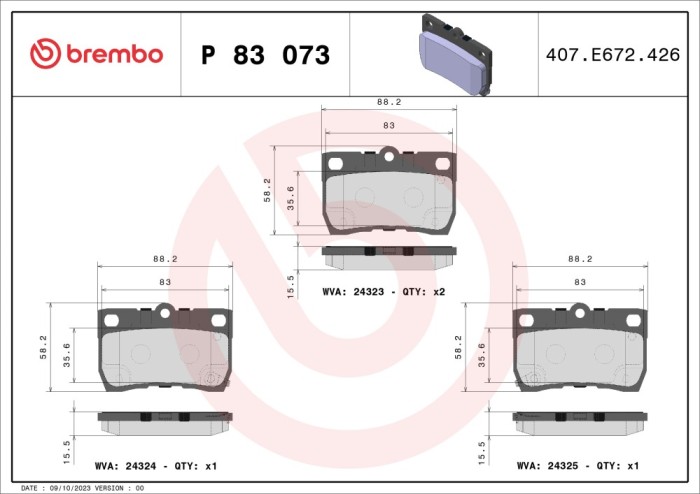 BREMBO P 83 073 PRIME LINE set placute frana disc