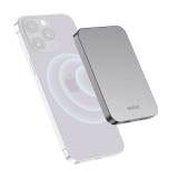 Baterie externa HINOVO MB1-5000 Magsafe Power Bank 5000mAh pentru iPhone, Incarcare Wireless, functie MagSafe, Atasare magnetica