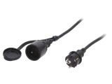 Prelungitor alimentare negru 10m 16A