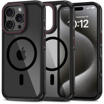 Husa MagSafe pentru Apple iPhone 16 Pro Max, Tech-Protect, Maghybrid, Neagra foto