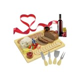 Tavă din bambus pentru br&acirc;nzeturi, platou pentru charcuterie, tavă de servire pentru br&acirc;nzeturi, fructe, legume și carne